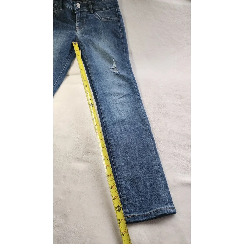 Gap Kids Girls Size 12 Regular Stretch Super Skinny Distressed Blue Jeans